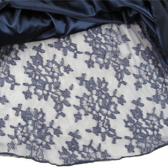 NWT Tahari Arthur S. Levine Dark Navy with Lace Overlay Sleeveless Dress, 20W - Picture 8 of 9